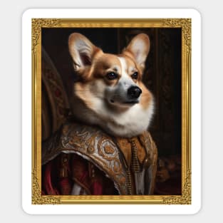 Corgie - Medieval English Prince (Framed) Sticker